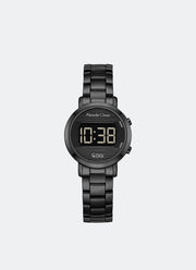 AC DiGi Ladies Black Dial Black Stainless Steel Black Bracelet - 30mm AC9497LHBIPBA