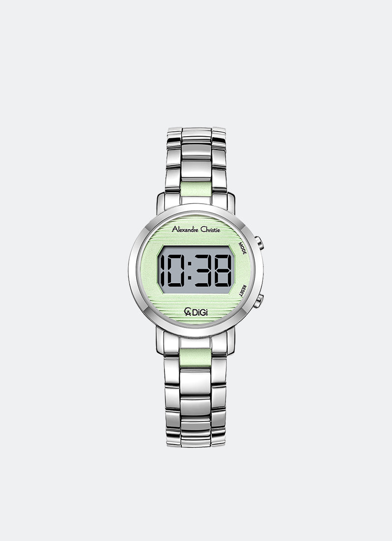 AC DiGi Ladies Light Mint Green Dial Silver Stainless Steel Two-tone Bracelet - 30mm AC9497LHBSSLE