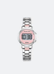 AC DiGi Ladies Pink Dial Silver Stainless Steel Two-tone Bracelet - 30mm AC9497LHBSSPN