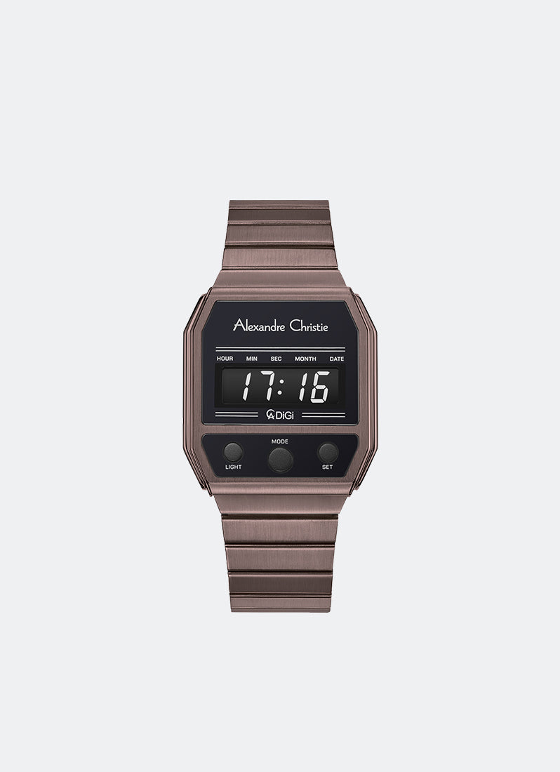 AC DiGi Ladies Brown Dial Brown Stainless Steel Brown Bracelet - 33mm x 40.5mm AC9498LHBBNBA