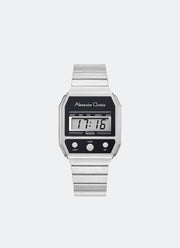 AC DiGi Ladies Silver Black Dial Silver Stainless Steel Silver Bracelet - 33mm x 40.5mm AC9498LHBSSBA