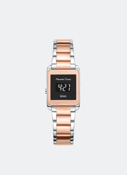 AC DiGi Ladies Silver Rose Gold Dial Silver Stainless Steel Two-tone Bracelet - 22.5mm x 30mm AC9499LHBTRBA