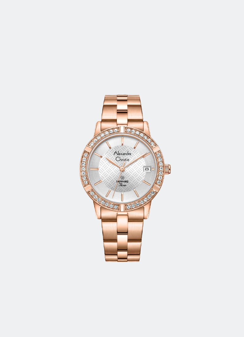Passion Ladies Date Band Rose Gold White Dial 32mm - ACF2A82LDBRGSL