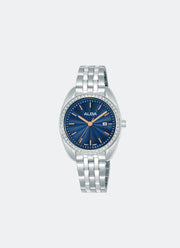 Fashion Quartz Women Blue Dial Silver Stainless Steel 30mm - AH7EU9