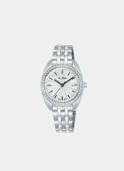 Fashion Quartz Women Silver White Dial Silver Stainless Steel 30mm - AH7EV5