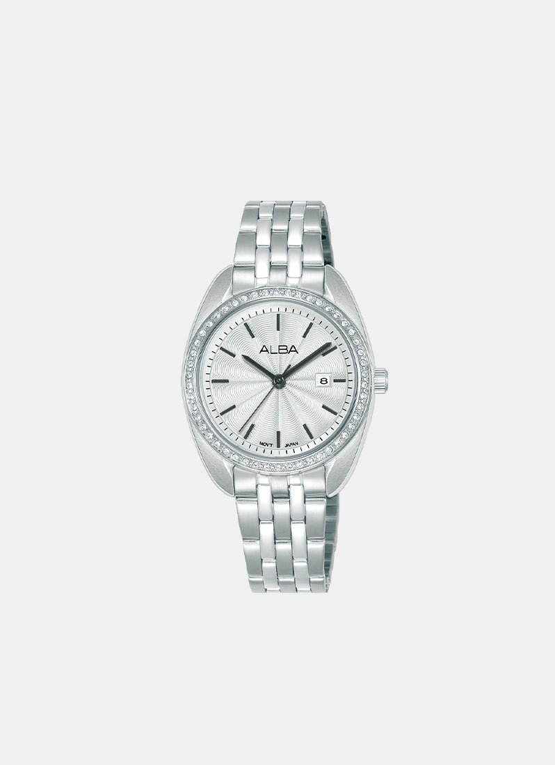 Fashion Quartz Women Silver White Dial Silver Stainless Steel 30mm - AH7EV5