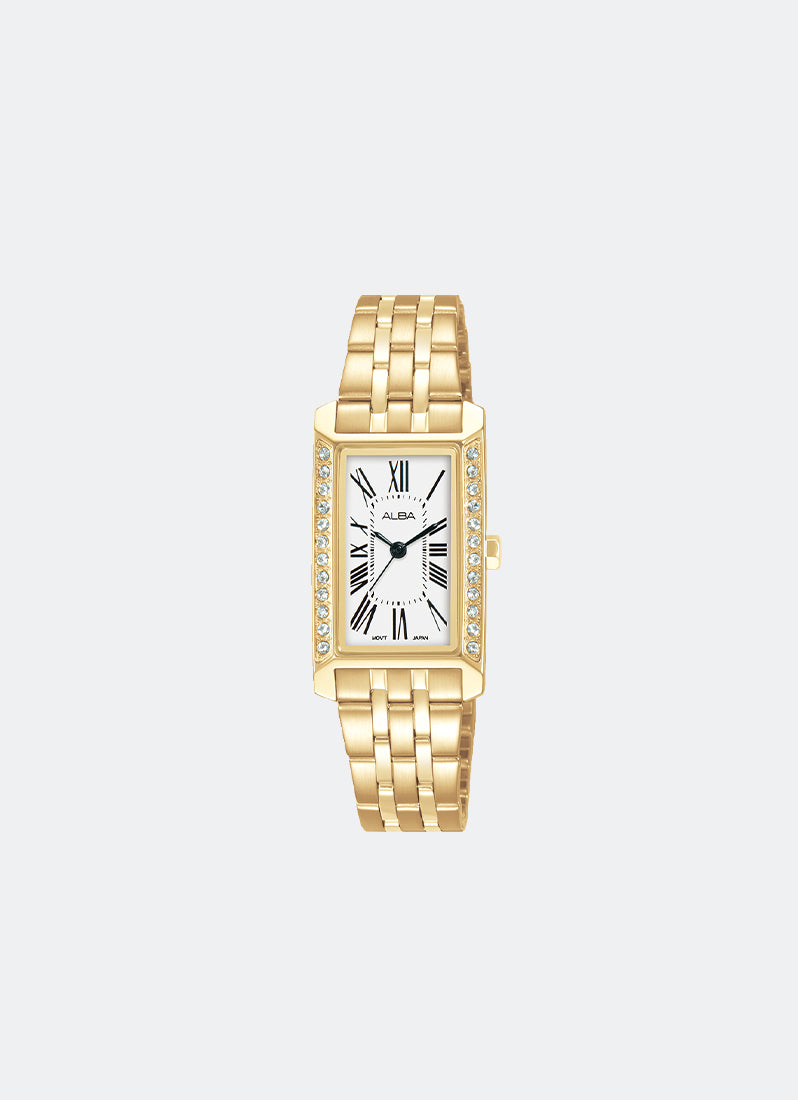 Fashion Quartz Women White Dial Gold Stainless Steel 19.4mm - AK3052