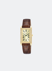 Fashion Quartz Women Light Champagne Dial Brown Leather 19.4mm - AK3064
