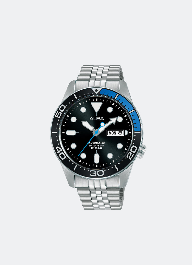 Mechanical Automatic Men Black Dial Silver Stainless Steel 42mm - AL4195