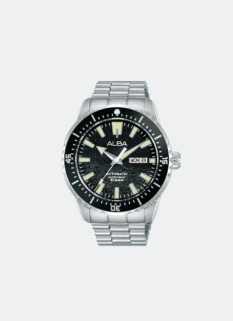 Flagship Automatic Men Black Dial Silver Stainless Steel 44.5mm - AL4743