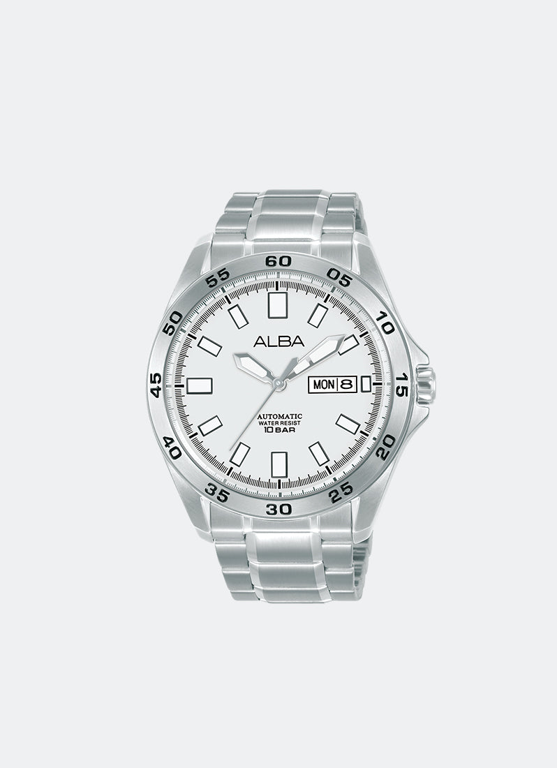 Alba Men Mechanical White Dial Stainless steel Strap 43mm AL4753