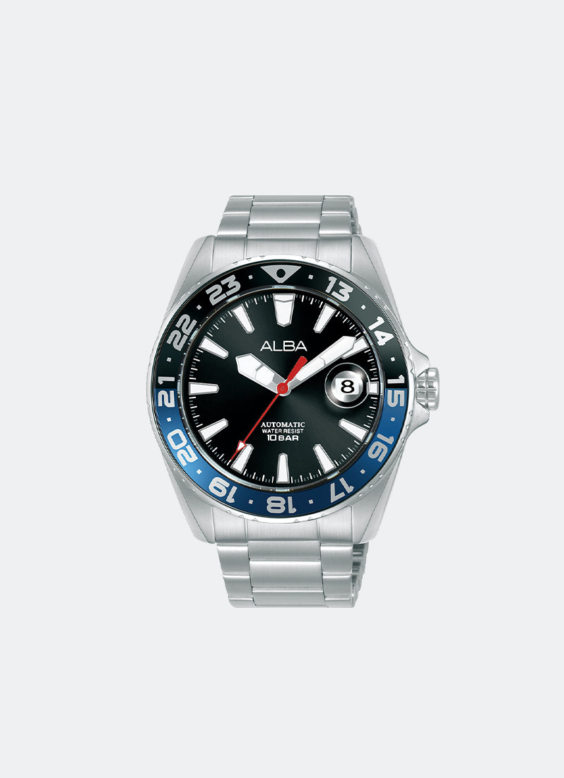 Alba Men Mechanical Black Dial Stainless steel Strap 43mm AU4071