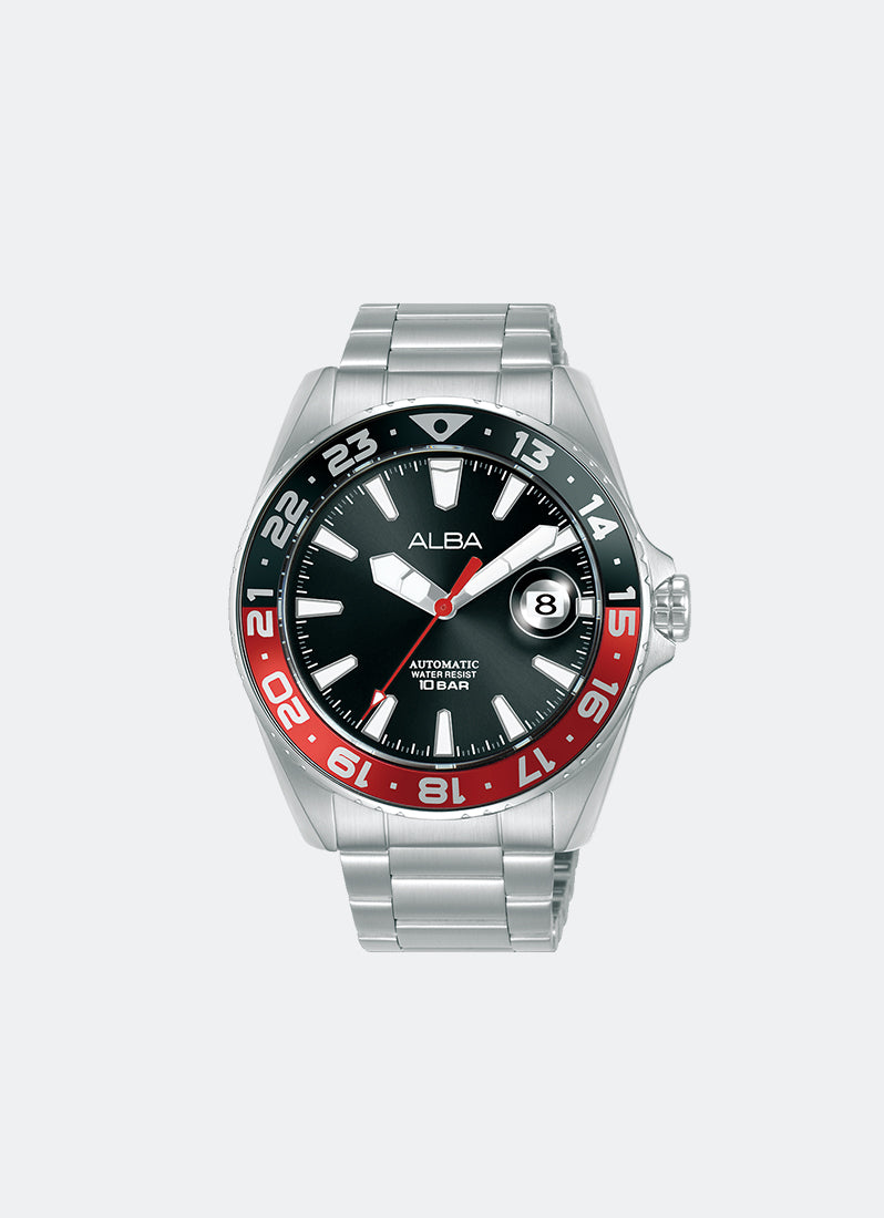 Alba Men Mechanical Black Dial Stainless steel Strap 43mm AU4073