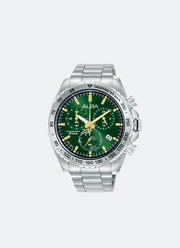 Signa Chrono Men Green Dial Silver Stainless Steel 44mm - AX7013