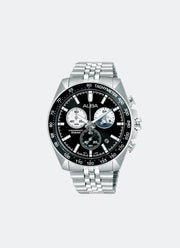 Signa Chrono Men Black & White Dial Silver Stainless Steel 43mm - AX7025