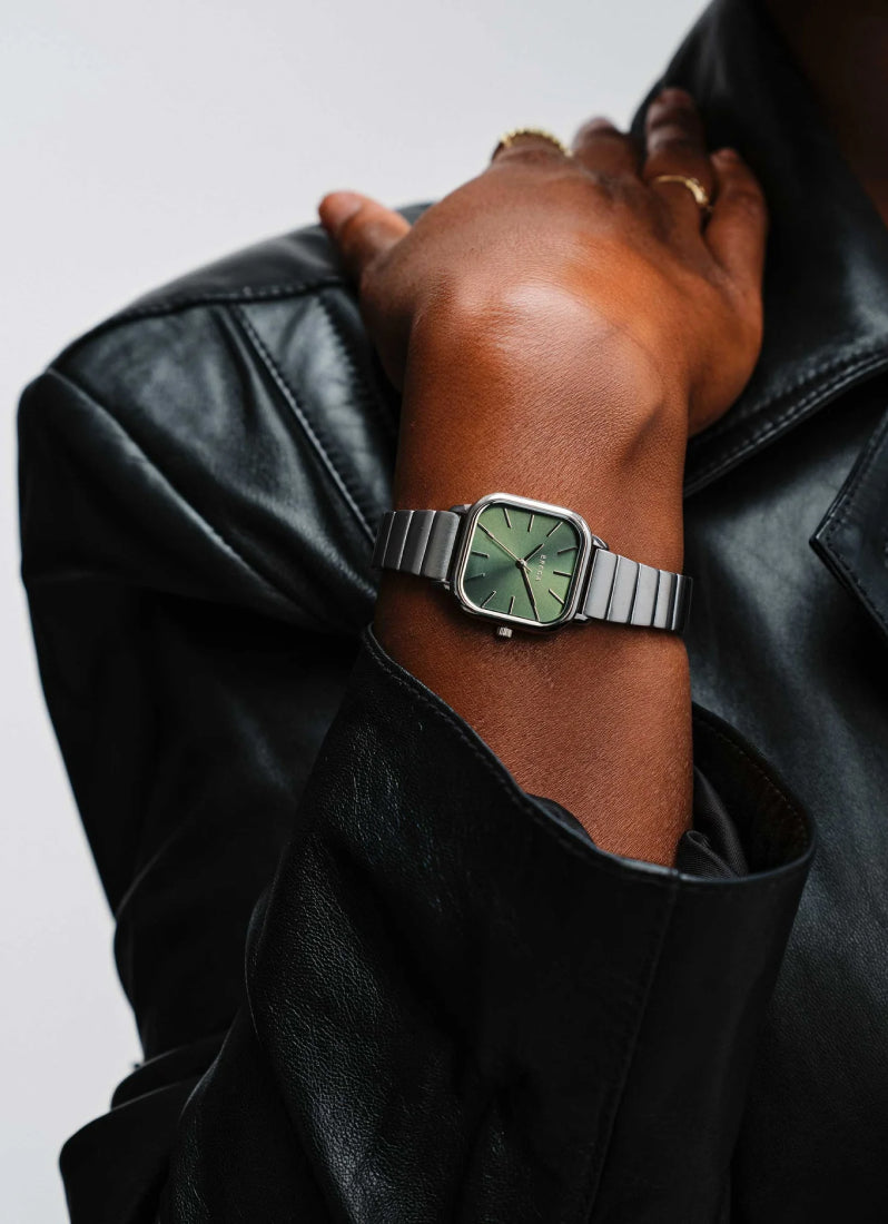 Breda Esther Moss Dial Silver Metal Bracelet 26mm - 1735A