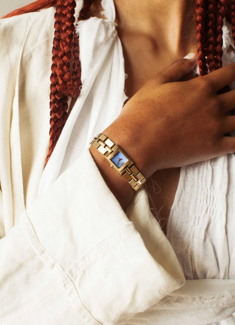 Breda Relic Azul Dial Gold Metal Bracelet - 1751E