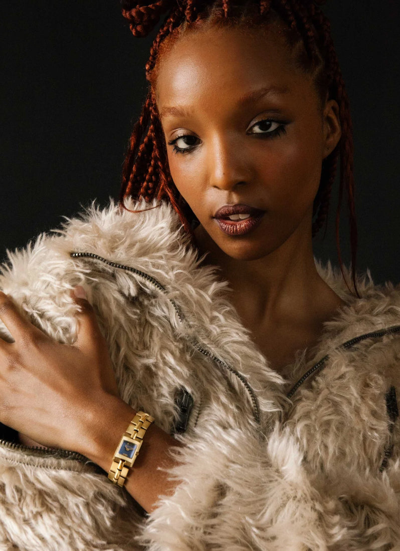 Breda Relic Azul Dial Gold Metal Bracelet - 1751E