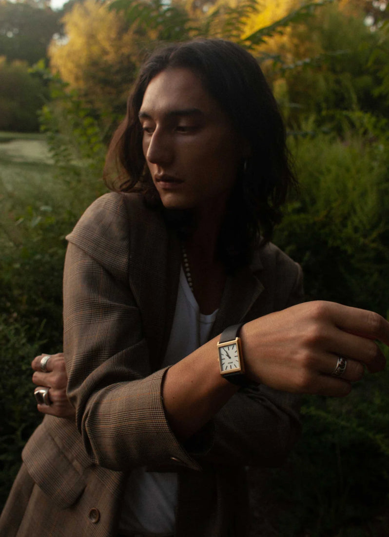 Breda Virgil Ivory Dial Gold Black Leather 26mm - 1736B