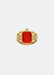 Cincin Breda Nocturne Time Ring Flame Dial Deep Gold Band 1755C