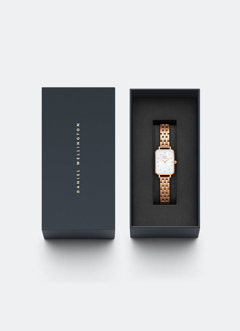 Quadro Mother of Pearl White Lumine 5-Link Rose Gold (20x26) - DW00100620