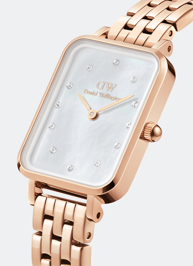Quadro Mother of Pearl White Lumine 5-Link Rose Gold (20x26) - DW00100620