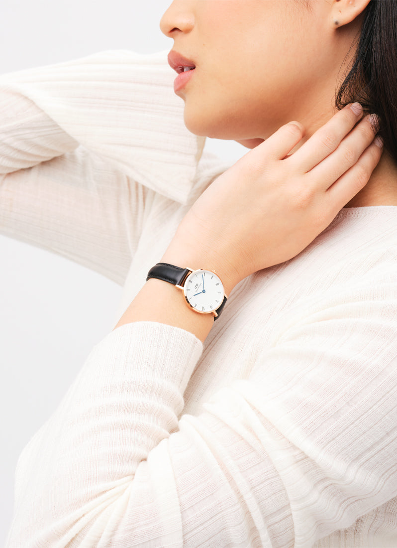 Jam Tangan Petite Roman numerals 28 Sheffield RG White DW00100683 THE WATCH