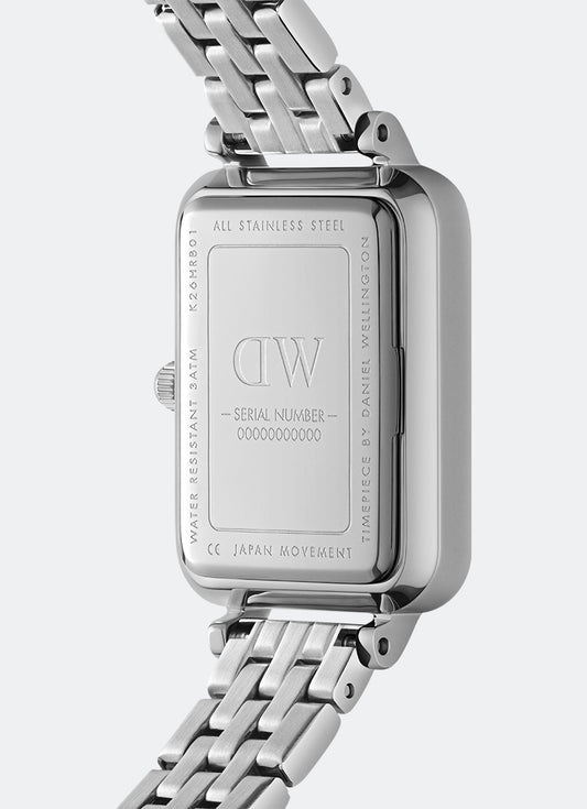 Quadro White Roman Numerals 5-Link Silver (20x26) - DW00100691
