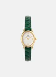 Ophelia Mini Green Lizard White Guilloché Gold (22mm x 25.5mm) DW00100892