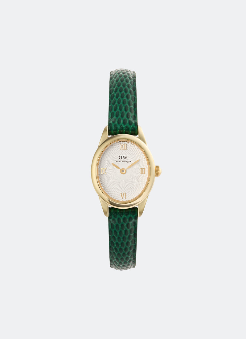Ophelia Mini Green Lizard White Guilloché Gold (22mm x 25.5mm) DW00100892