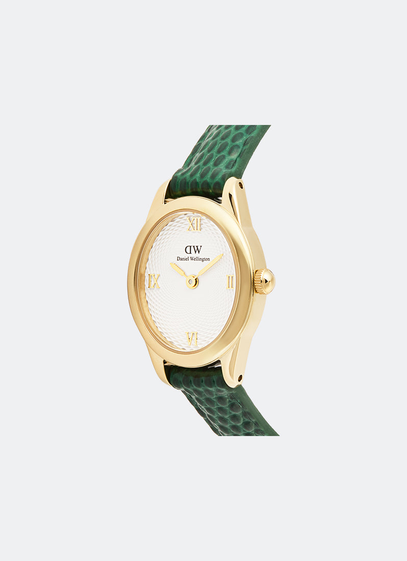 Ophelia Mini Green Lizard White Guilloché Gold (22mm x 25.5mm) DW00100892