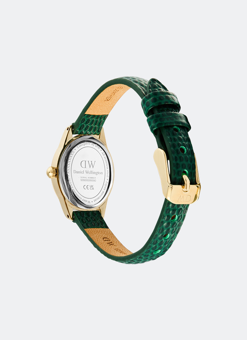 Ophelia Mini Green Lizard White Guilloché Gold (22mm x 25.5mm) DW00100892