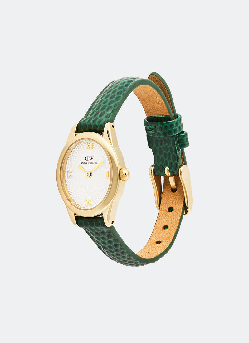 Ophelia Mini Green Lizard White Guilloché Gold (22mm x 25.5mm) DW00100892