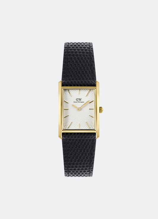 Daniel Wellington Bound Black Lizard Guilloché Gold (24mm x 35mm) Front