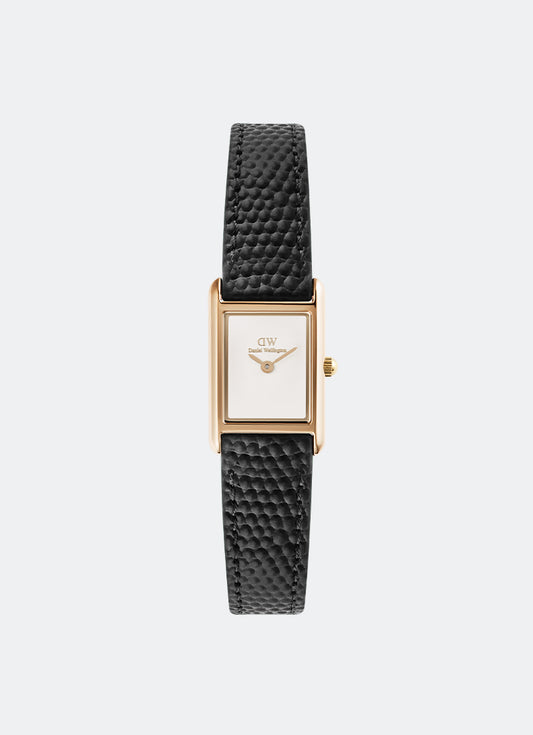 Daniel Wellington Bound Mini Black Lizard Rose Gold (17mm x 25.9mm) Front