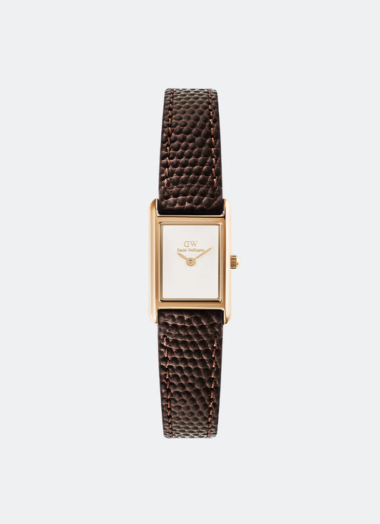 Daniel Wellington Bound Mini Dark Brown Lizard Rose Gold (17mm x 25.9mm) Front