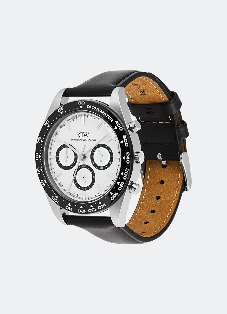 Iconic Tachymeter White Black Sheffield Silver (42) DW00100951