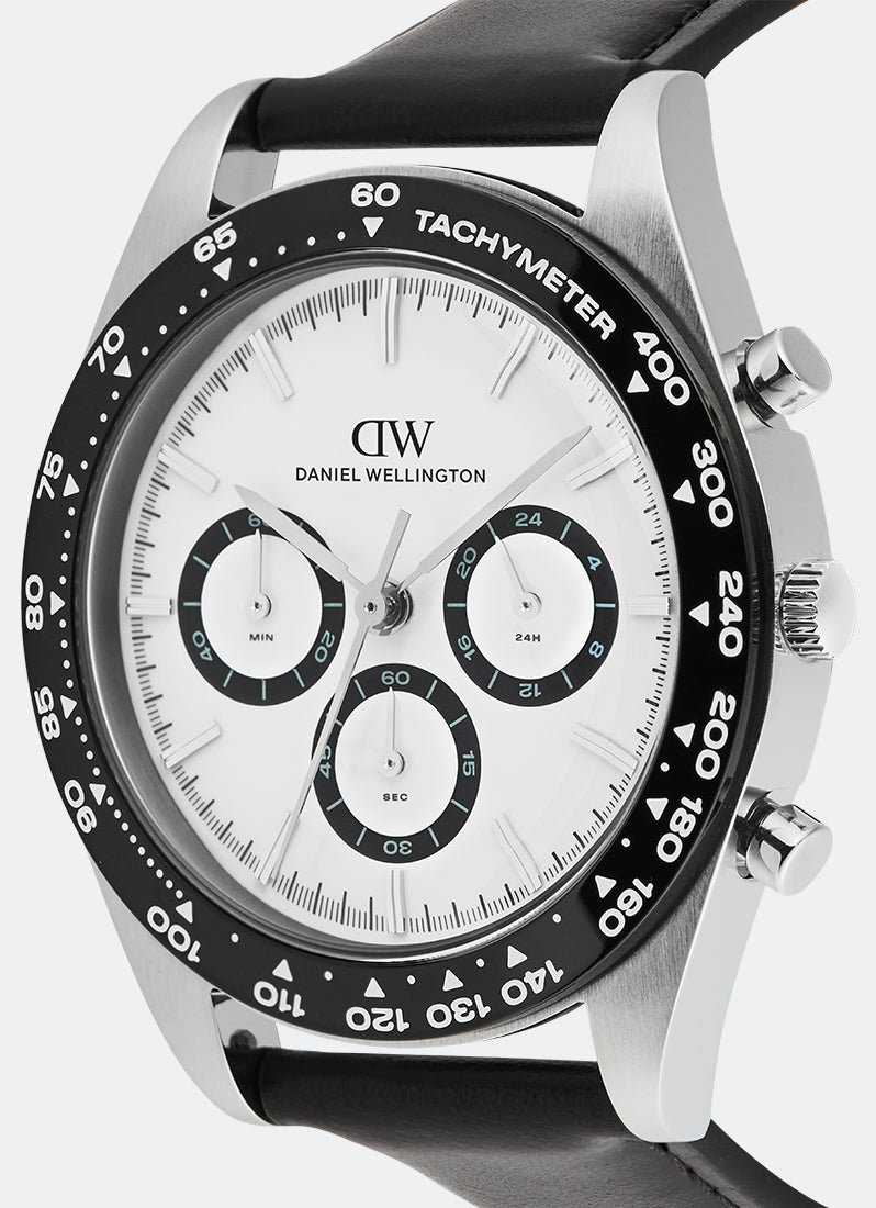 Iconic Tachymeter White Black Sheffield Silver (42) DW00100951