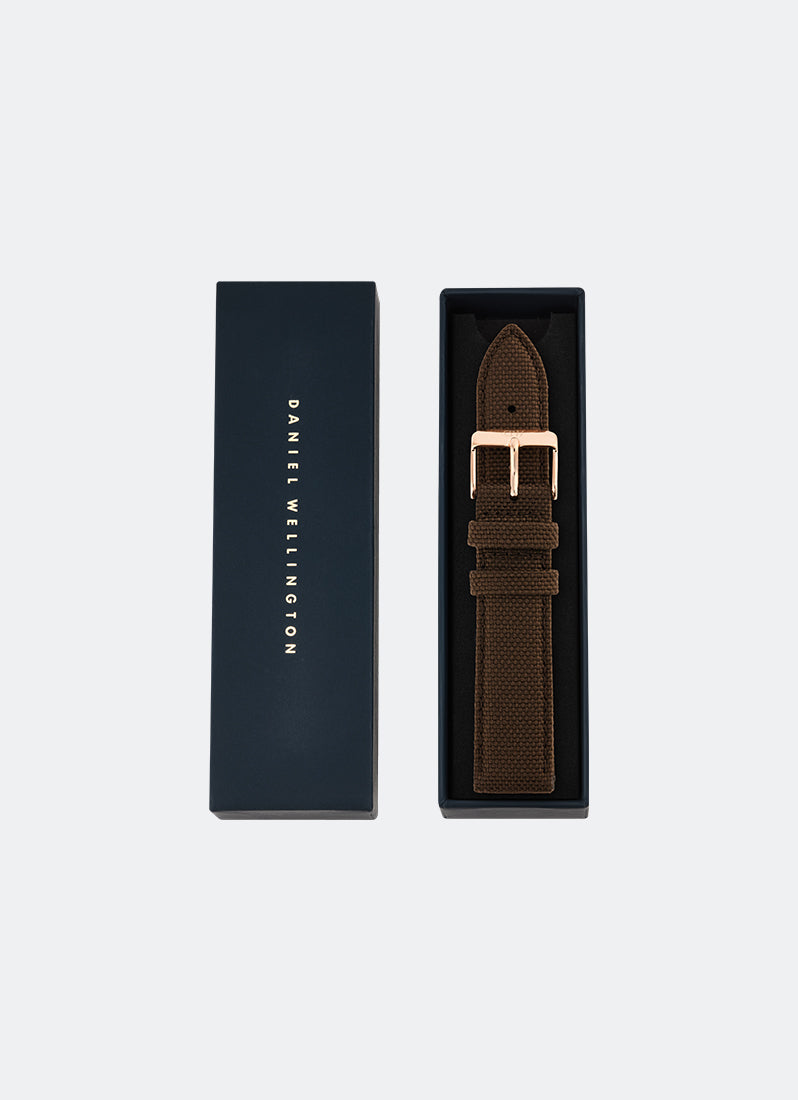 Brown Canvas Strap Rose Gold (20) DW00200390