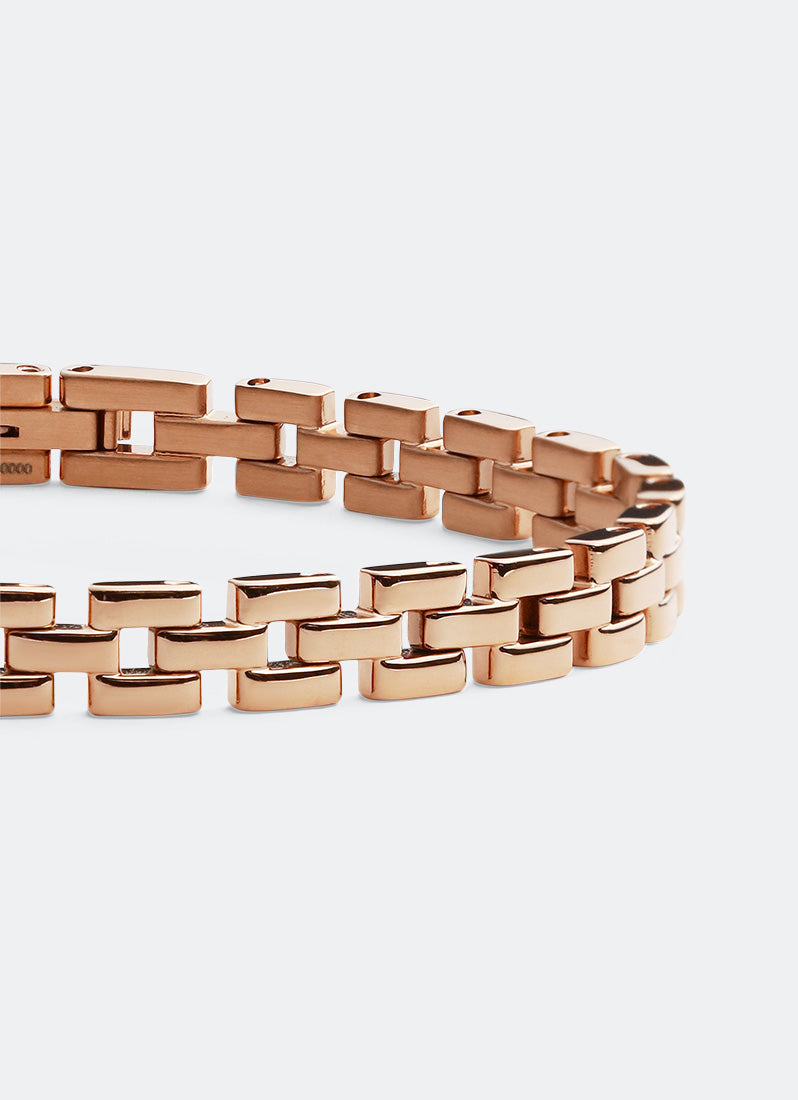 Link Inspired Bracelet 3 Rows Rose Gold 155 - DW00400955