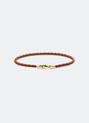 Daniel Braided Leather Bracelet St. Mawes  Gold Front
