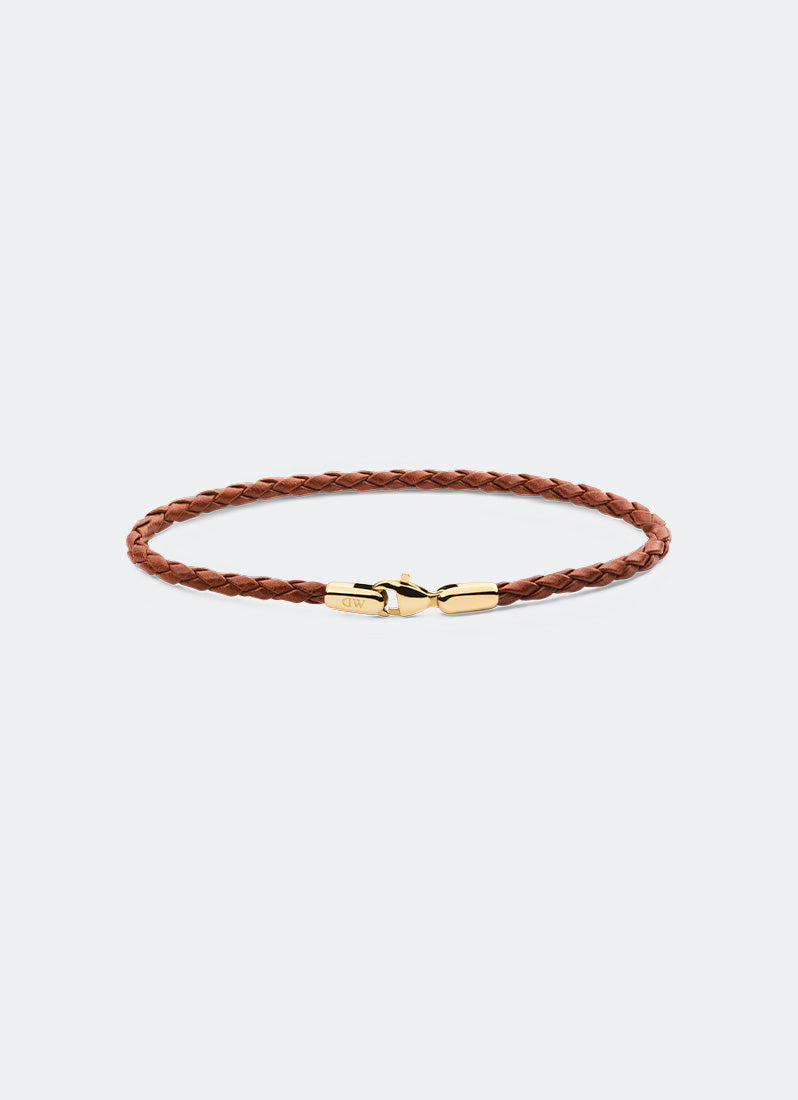 Daniel Braided Leather Bracelet St. Mawes  Gold Front
