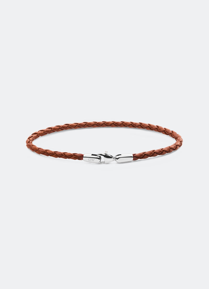 Daniel Braided Leather Bracelet St. Mawes  Silver Front
