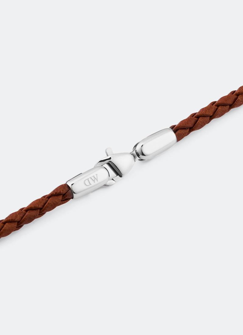 Daniel Braided Leather Bracelet St. Mawes  Silver Clasp