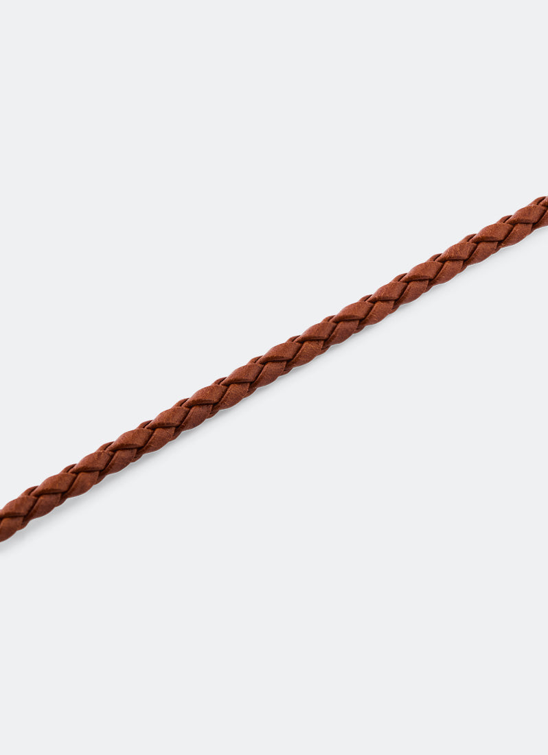 Daniel Braided Leather Bracelet St. Mawes  Silver Strap Detail