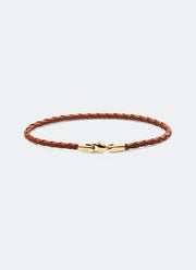 Daniel Braided Leather Bracelet St. Mawes  Gold Front