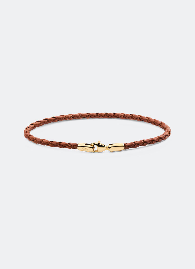 Daniel Braided Leather Bracelet St. Mawes  Gold Front