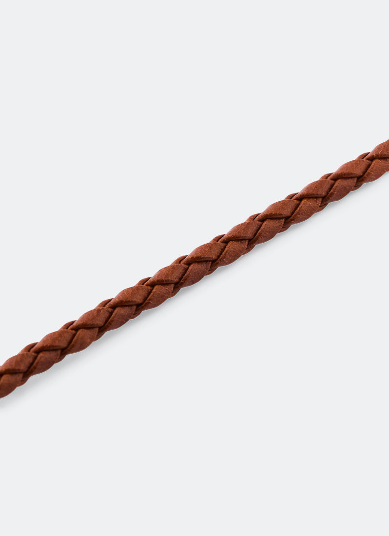 Daniel Braided Leather Bracelet St. Mawes  Silver Strap Detail