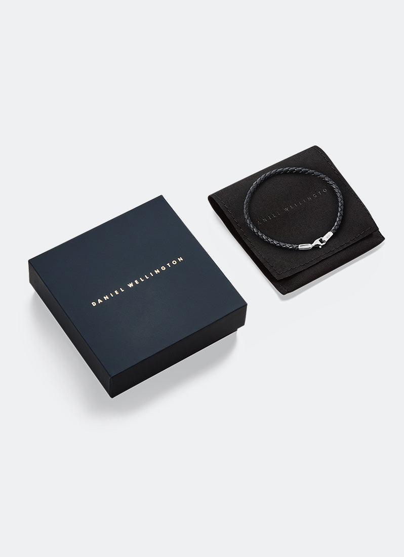 Daniel Braided Leather Bracelet Sheffield 2.8 Silver 195 - DW00401757