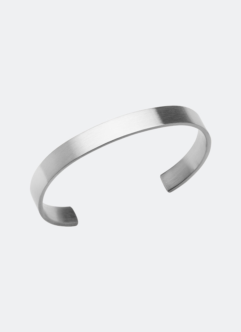 Daniel Wellington Line Cuff Brushed Large 185mm Silver Angle